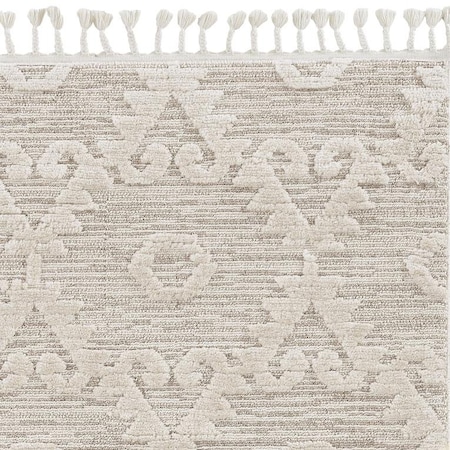 Homeroots 63 x 91 in. Ivory Beige Polyester Rug 375679